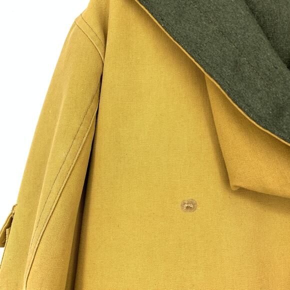 VTG Woods Rough Rider Clothing Hunting Chore Coat Mens Sz L Tan Wool Lined *FLAW - Picture 3 of 8